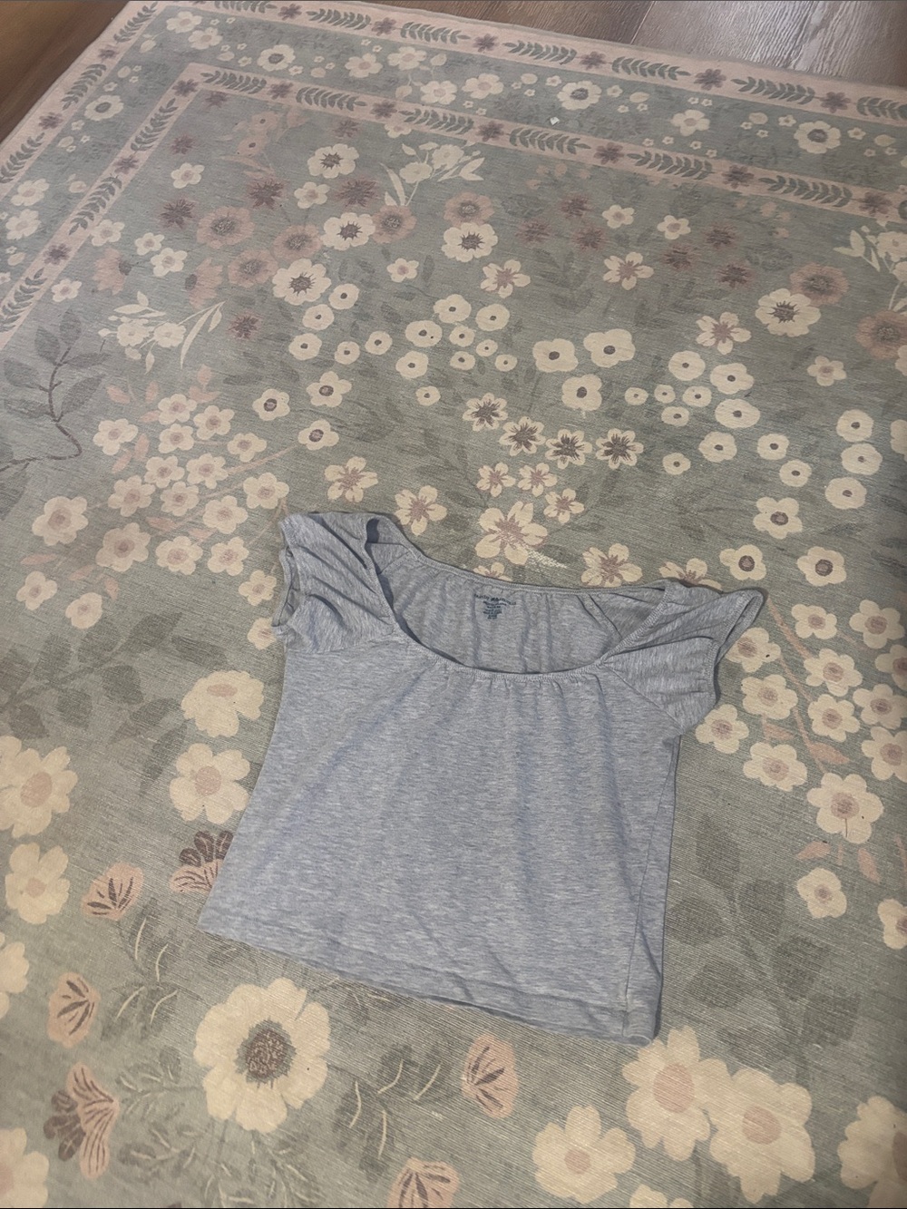 Brandy Melville Light grey Scoop Neck Short Sleeve Tee